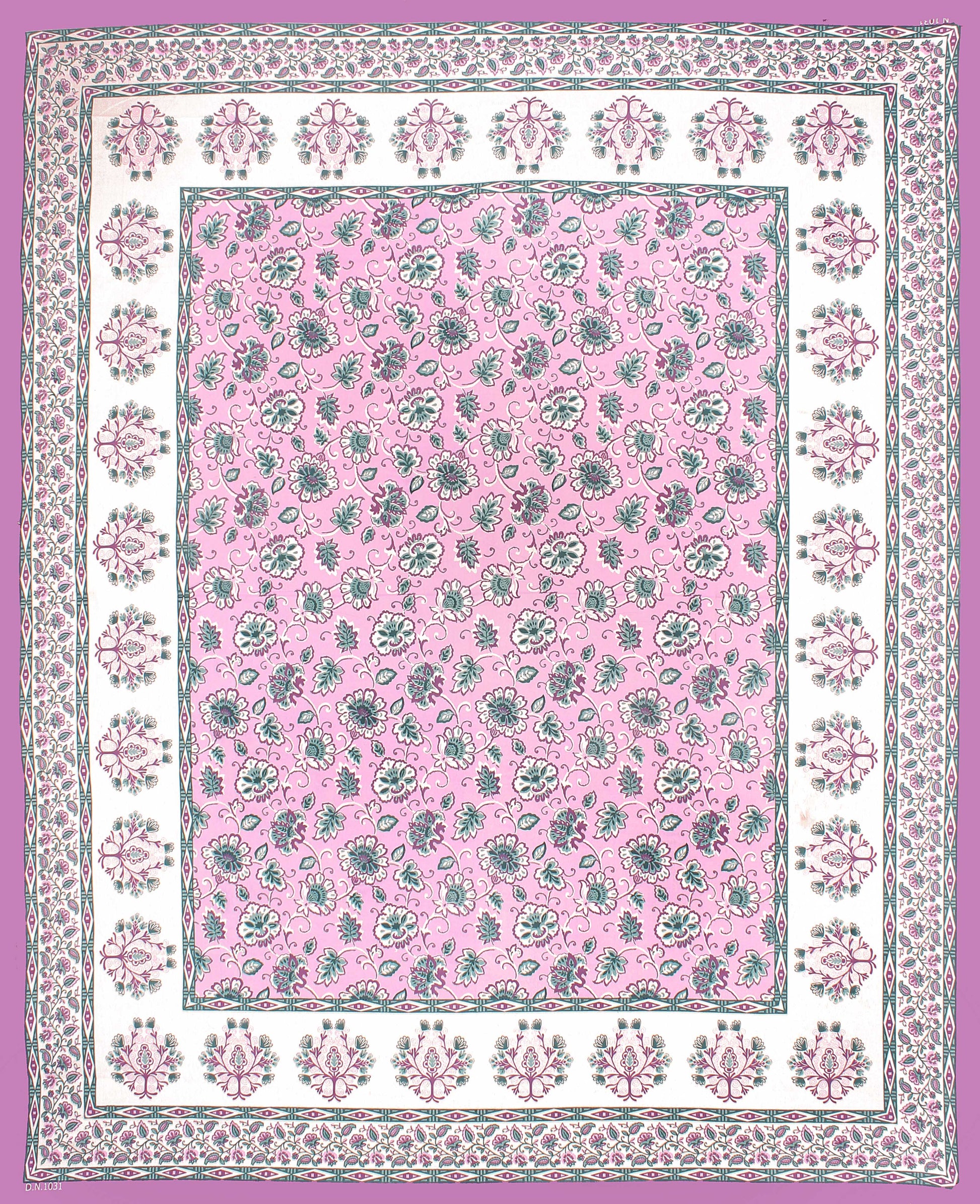 Cotton King Jaipuri Prints Flat Bedsheet (Pack of 1, Multicolor)