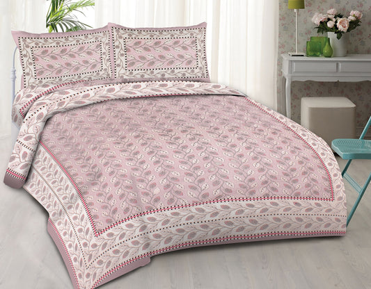Cotton King Jaipuri Prints Flat Bedsheet (Pack of 1, Multicolor)