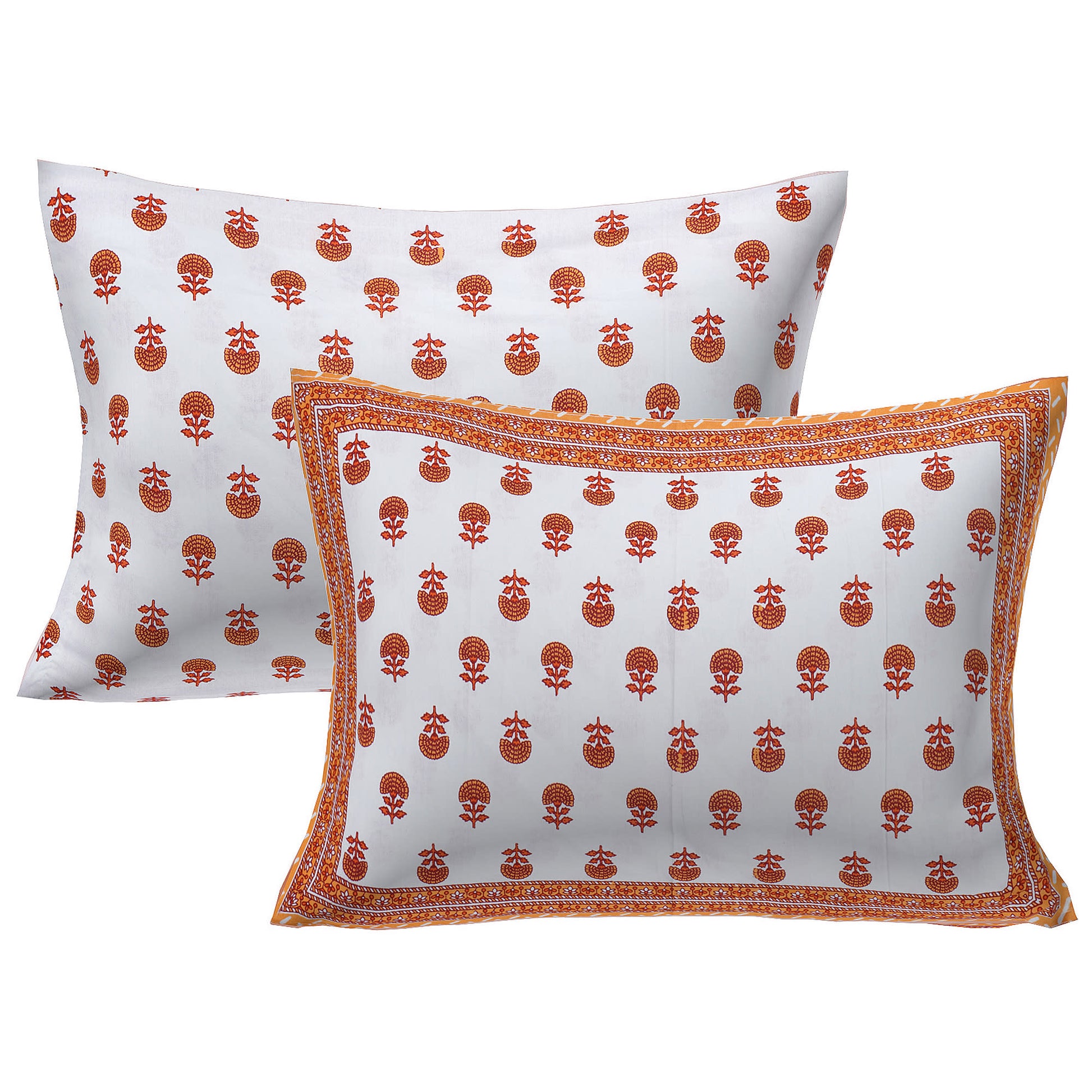 Cotton King Jaipuri Prints Flat Bedsheet (Pack of 1, Multicolor)