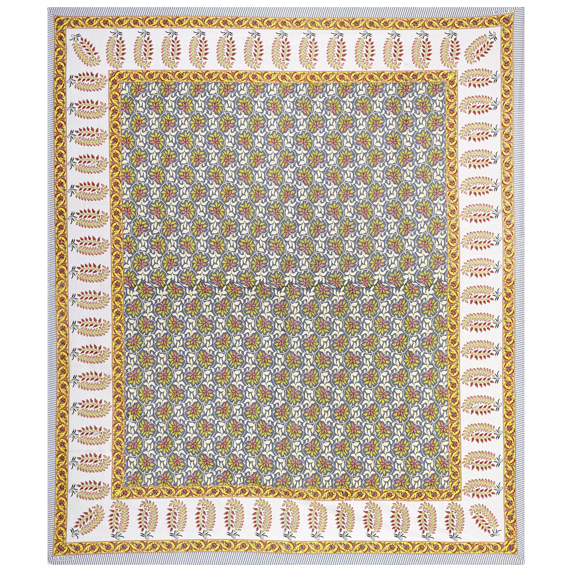 Cotton King Jaipuri Prints Flat Bedsheet (Pack of 1, Multicolor)
