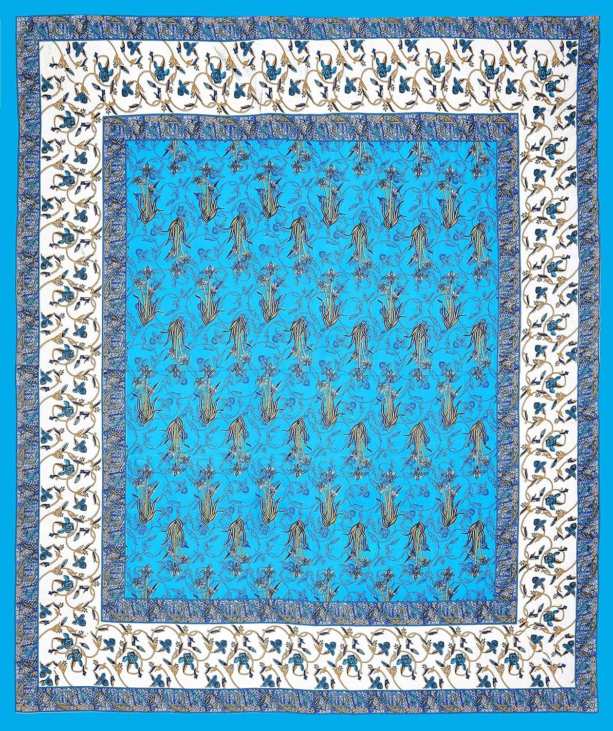 Cotton Printed Jaipuri Bedsheet Double Bed with 2 Pillow Covers