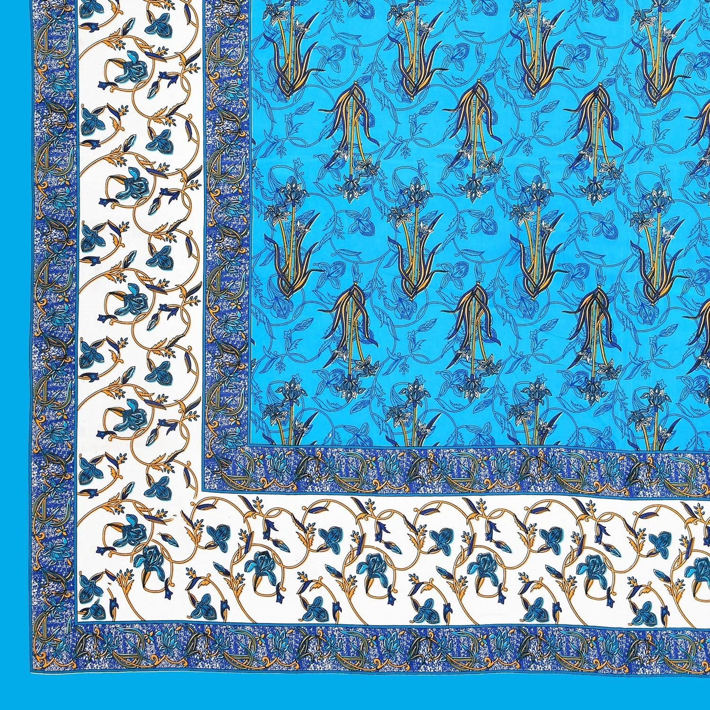 Cotton Printed Jaipuri Bedsheet Double Bed with 2 Pillow Covers