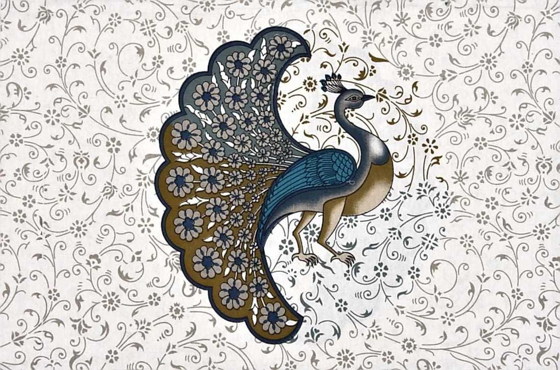 Cotton Printed Double Bedsheet (Blue)