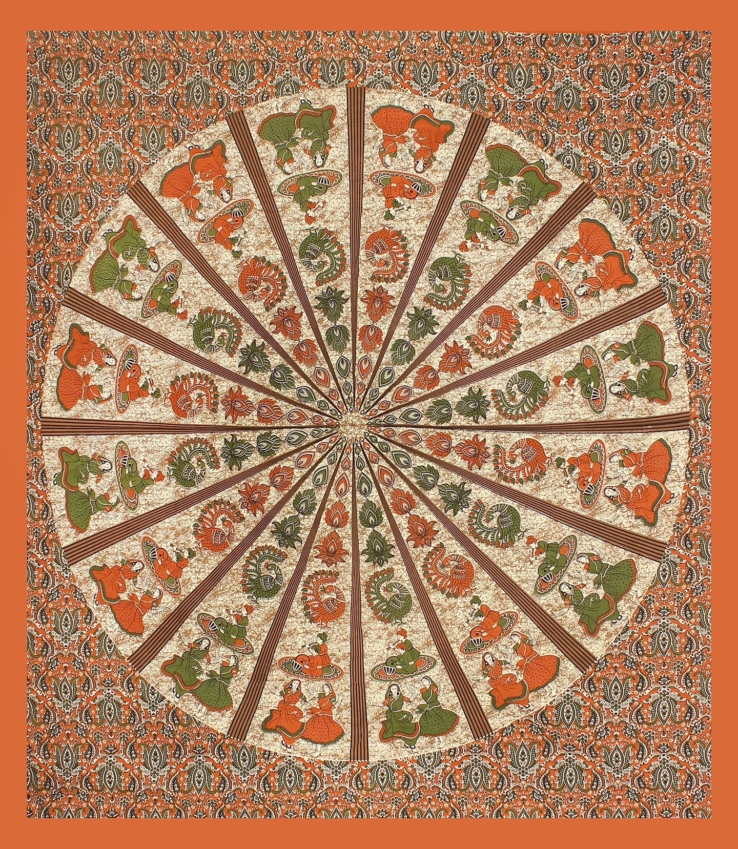 Cotton Printed Double Bedsheet (Brown)