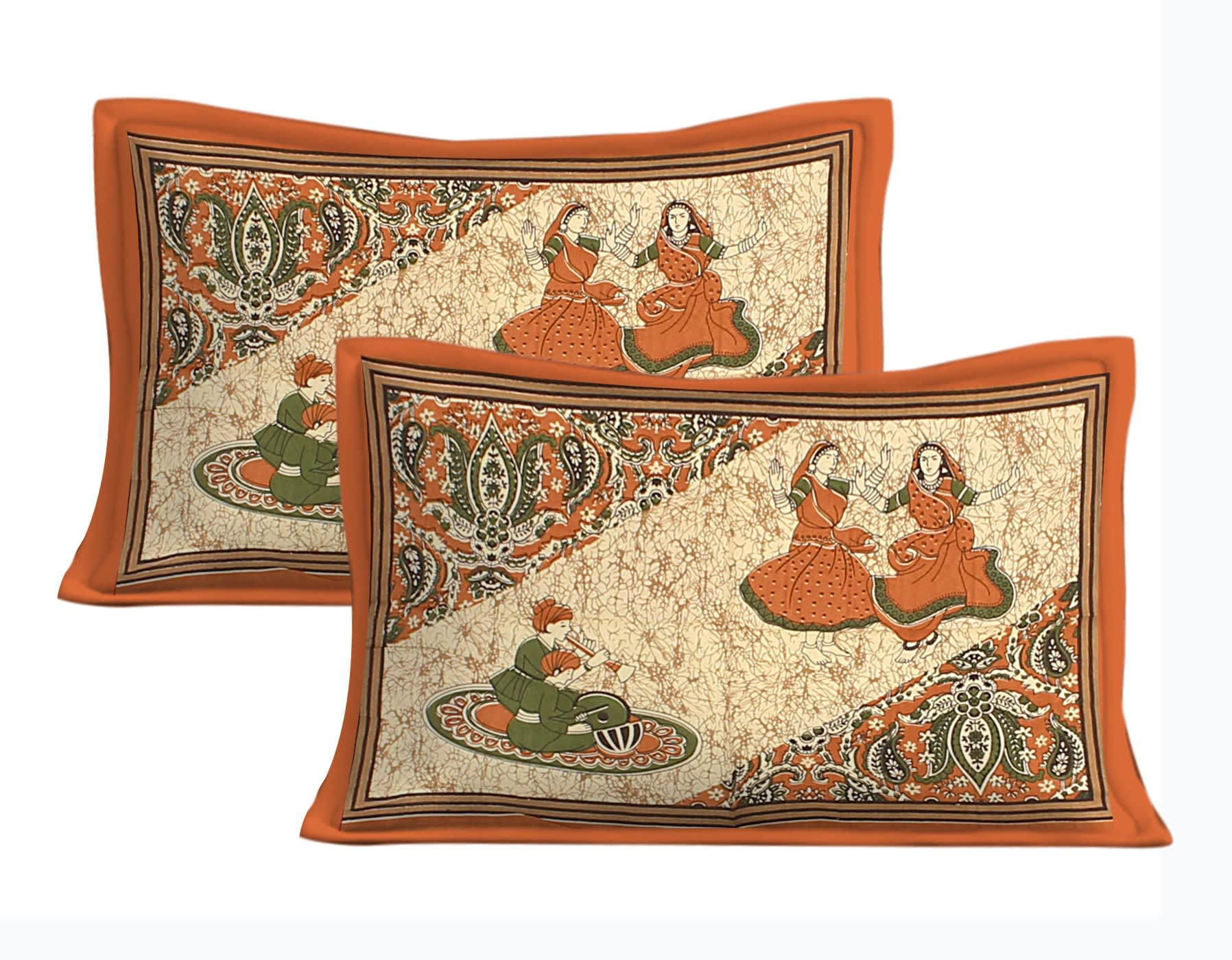 Cotton Printed Double Bedsheet (Brown)