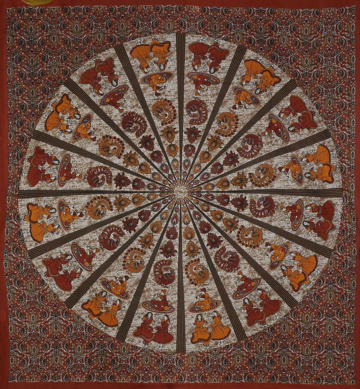 Jaipuri Prints Cotton Double Bedsheet (Maroon)