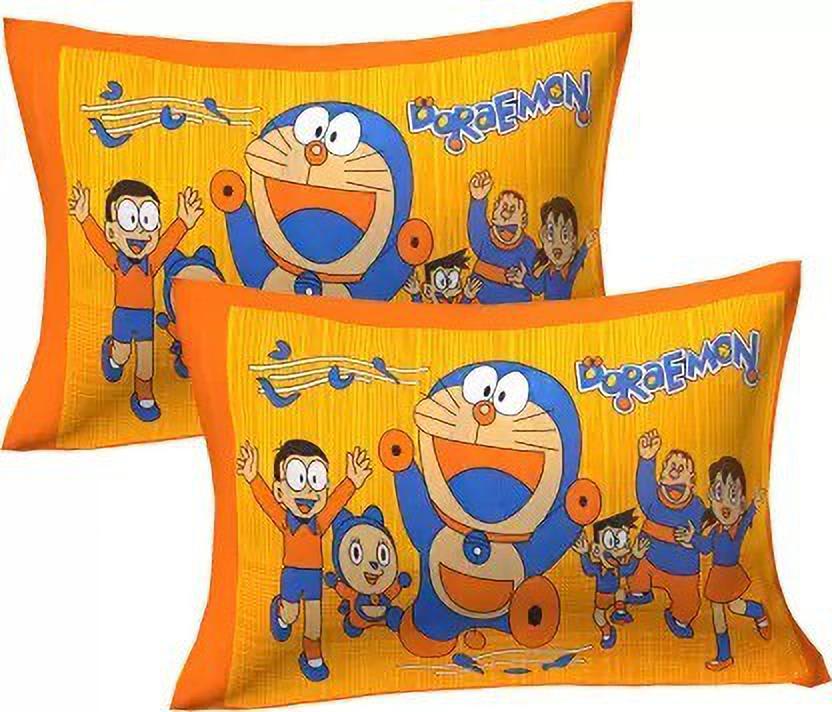 Jaipuri Prints Cotton Double Bedsheet (Orange)