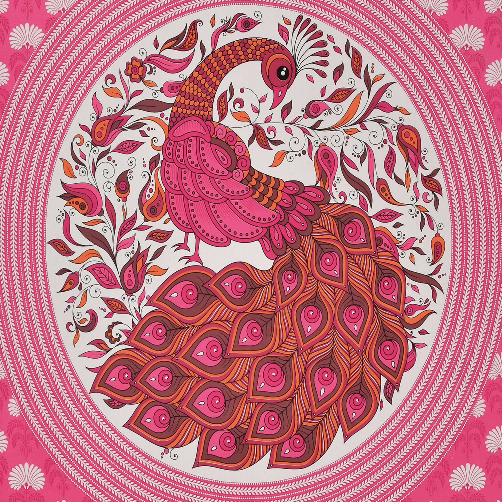 Dancing Peacock Printed Cotton single Bed Sheet With 1 Pillo Cover ?