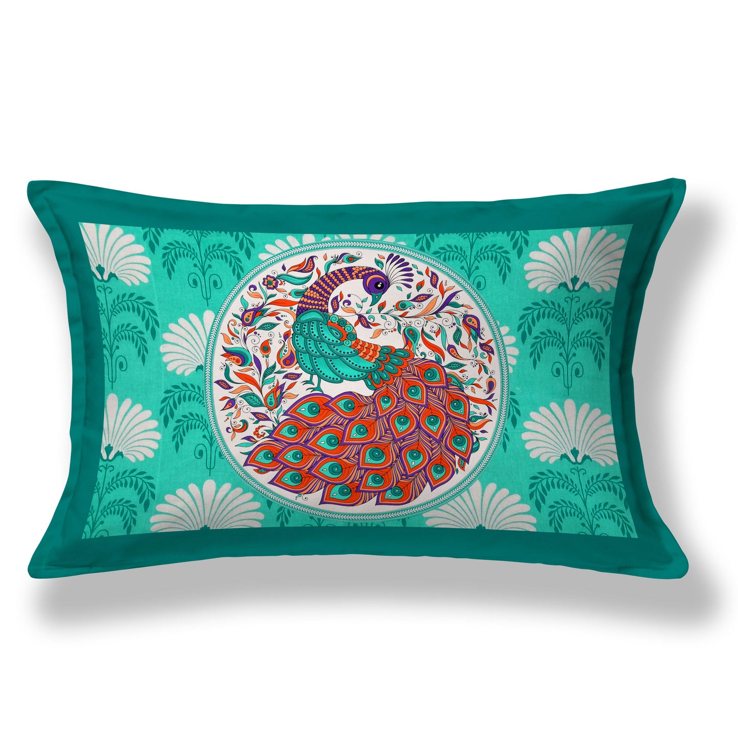 Dancing Peacock Printed Cotton single Bed Sheet With 1 Pillo Cover ?