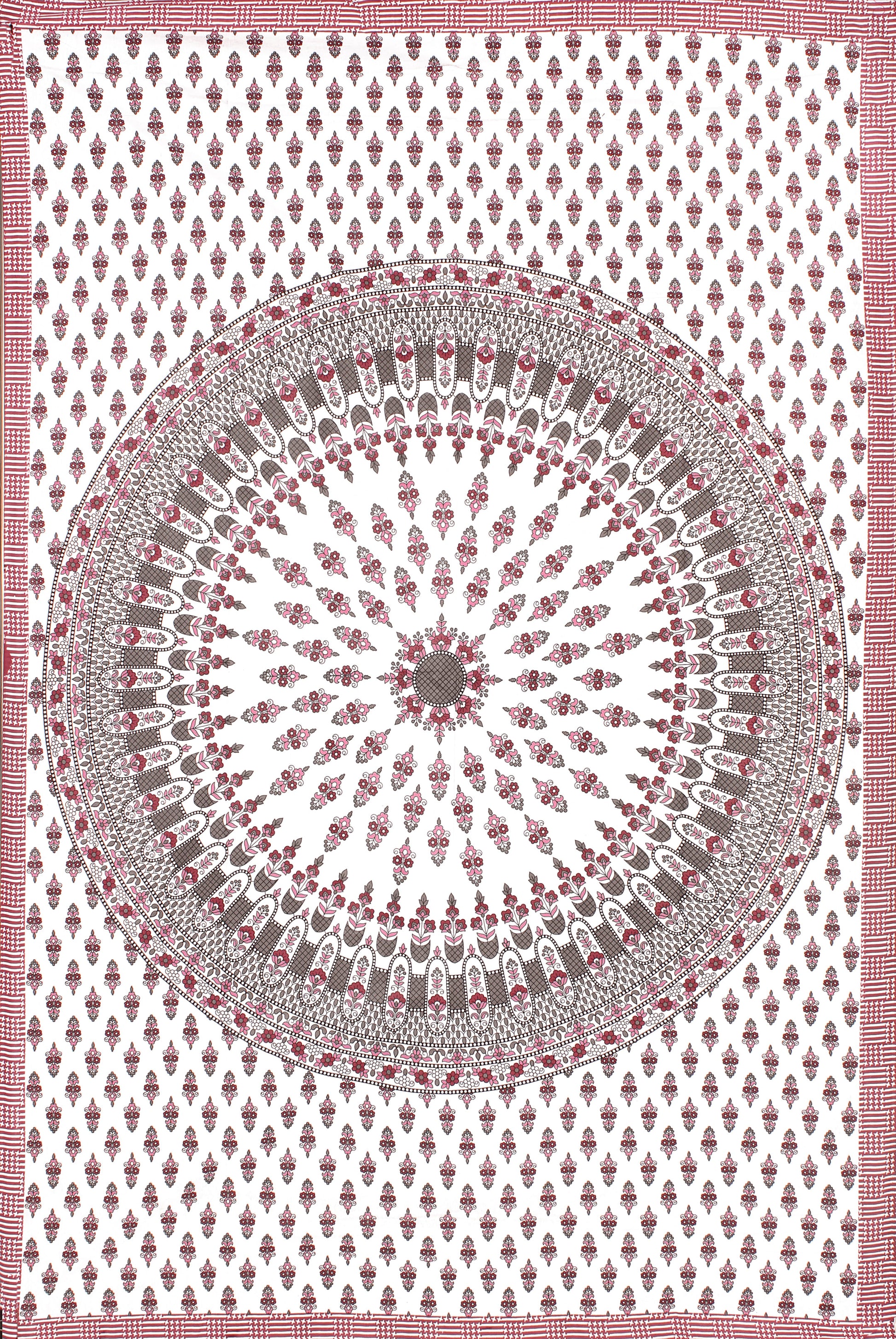 Diwan Set Cotton 6 Piece | Deewan Printed Bedsheet Sets for Living Room Hall (Set of 6Piece, 1-Bed Sheet | 2-Bolster Cover | 3-Cushion Cover