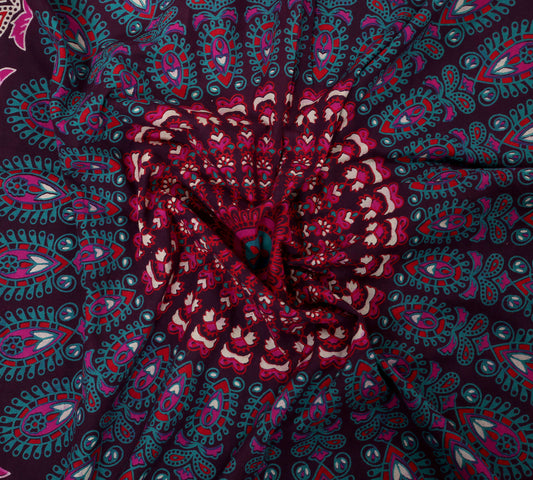 100% Cotton Printed King Bedsheet (Purple)