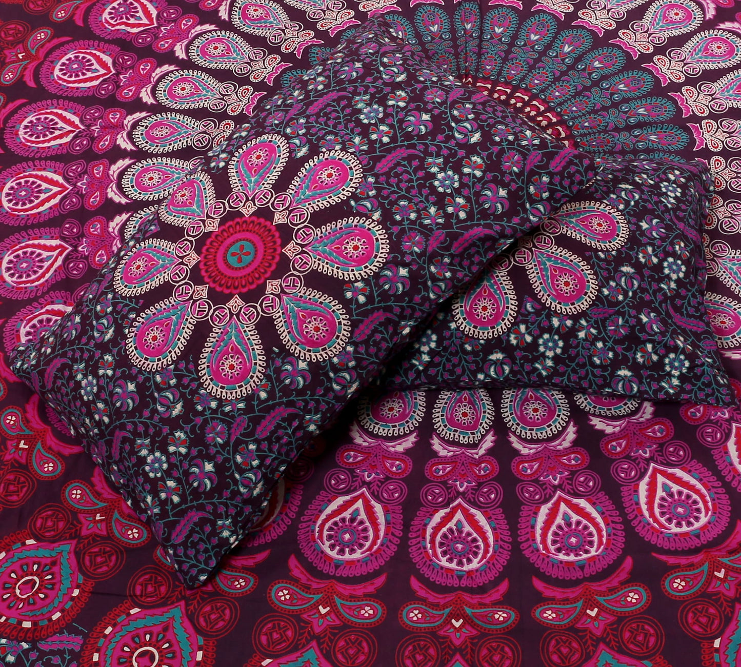100% Cotton Printed King Bedsheet (Purple)