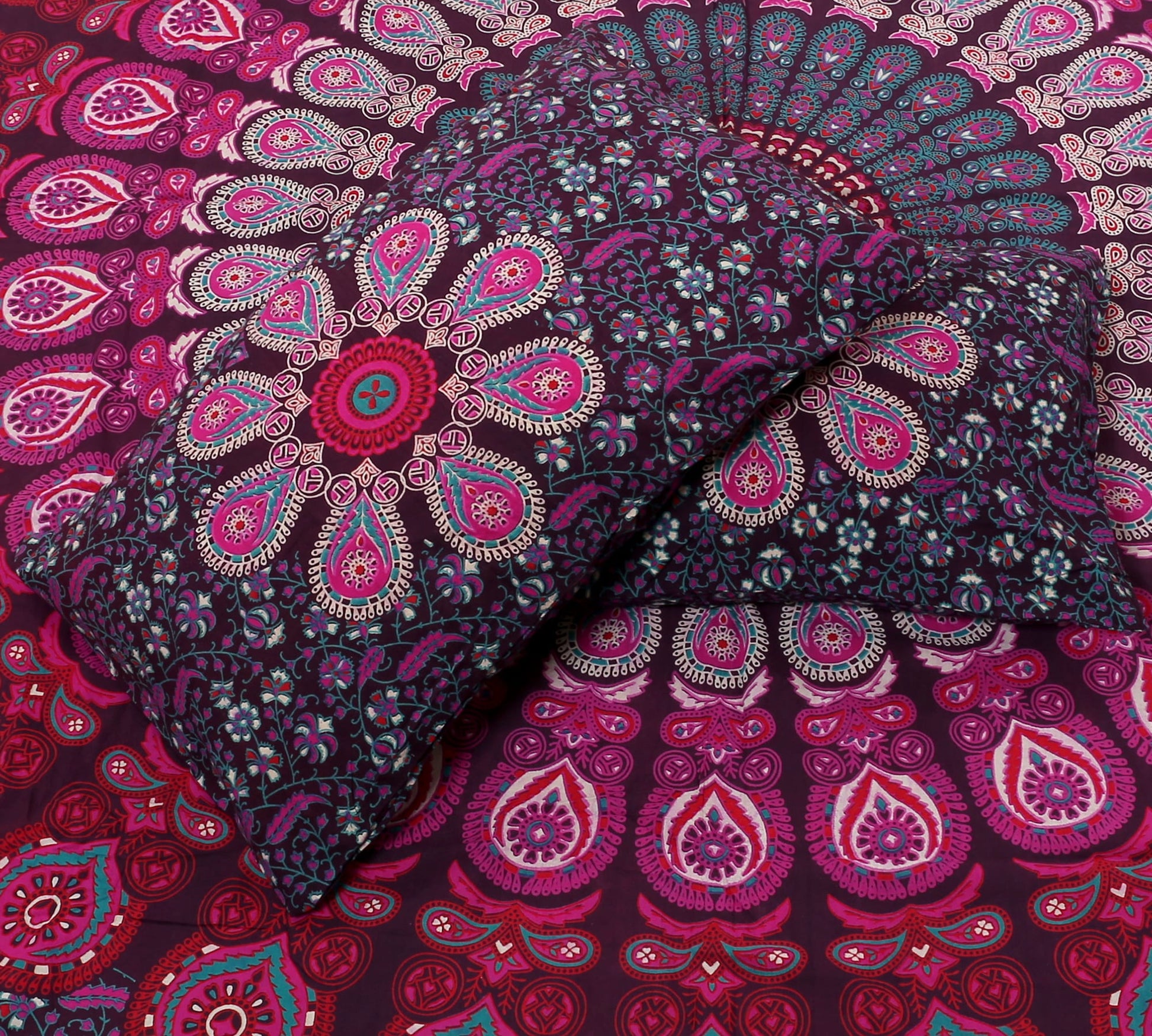 100% Cotton Printed King Bedsheet (Purple)