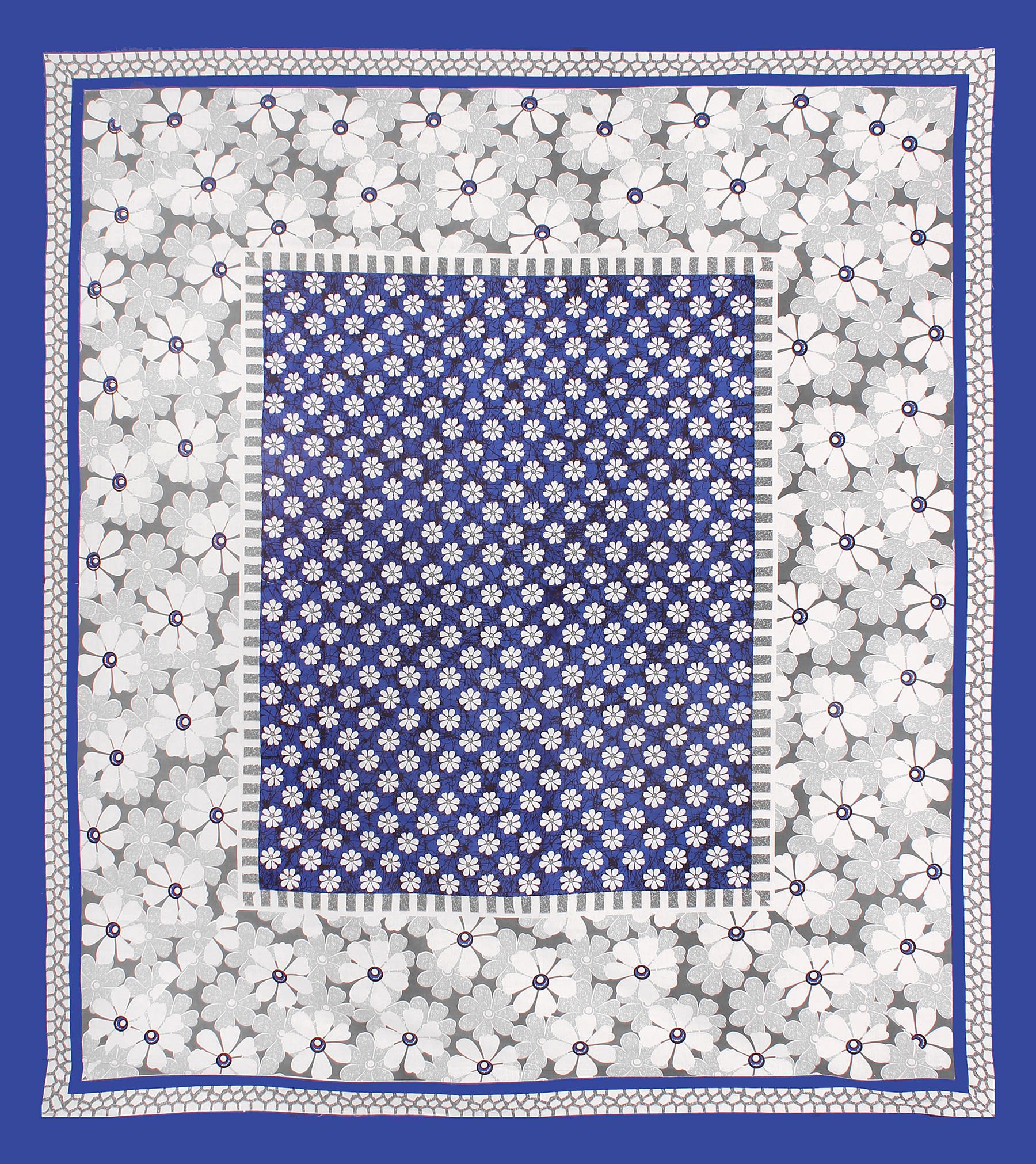Cotton Printed Double Bedsheet (Blue)
