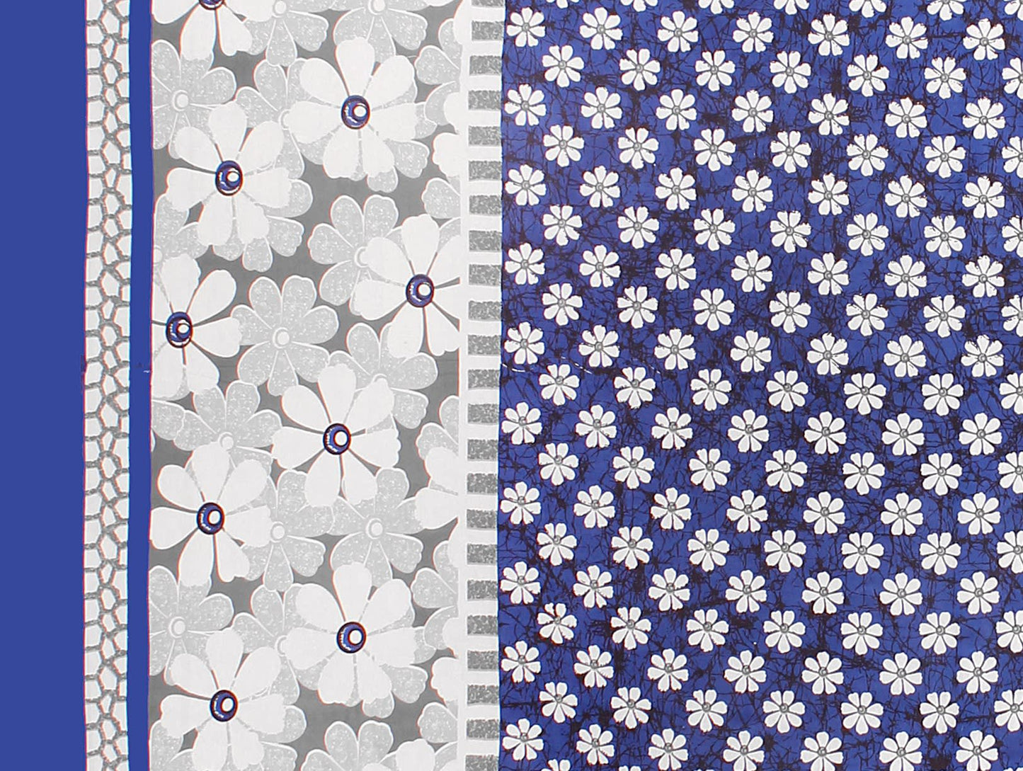 Cotton Printed Double Bedsheet (Blue)
