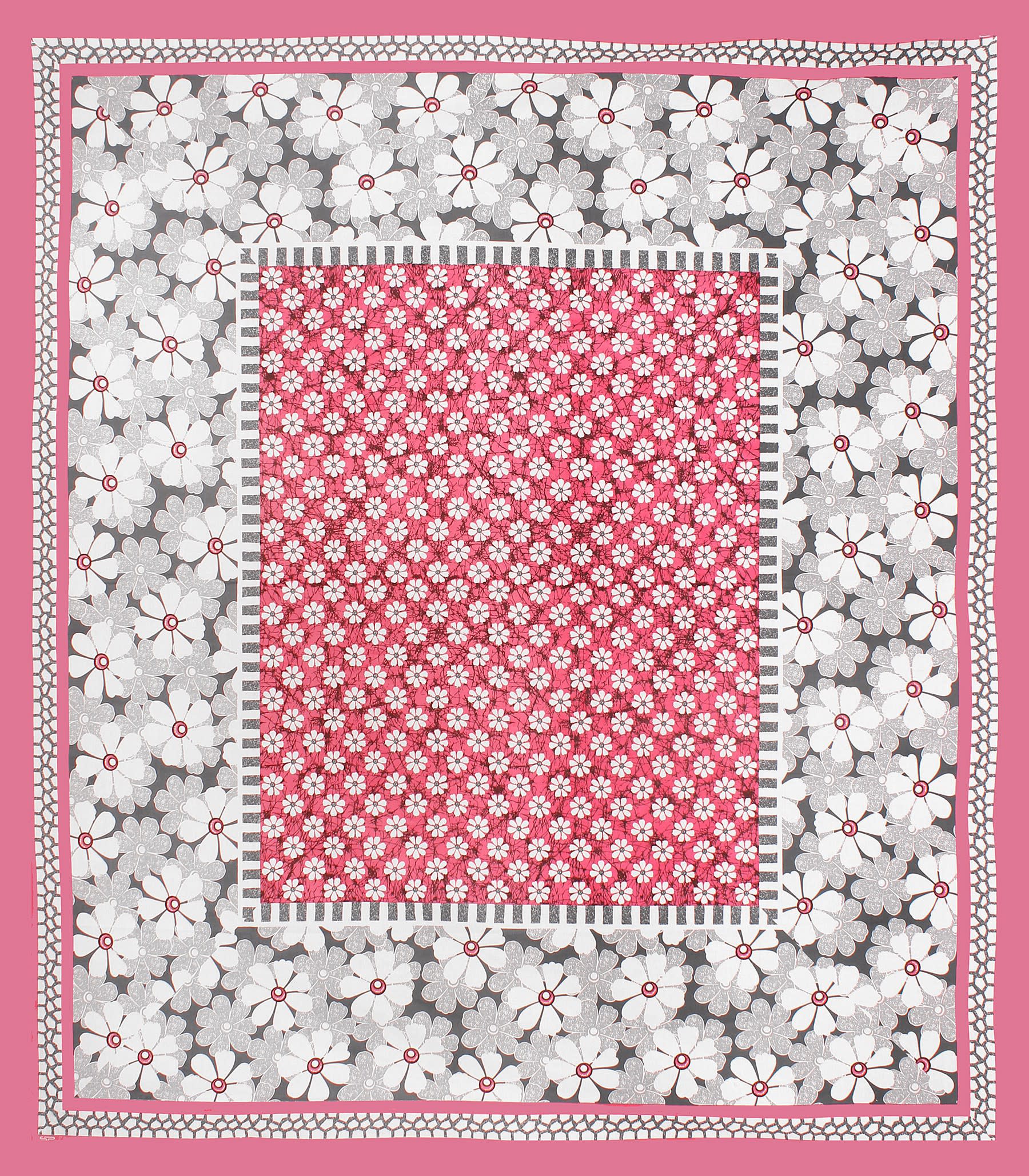 Cotton Floral Double Bedsheet (Pink)