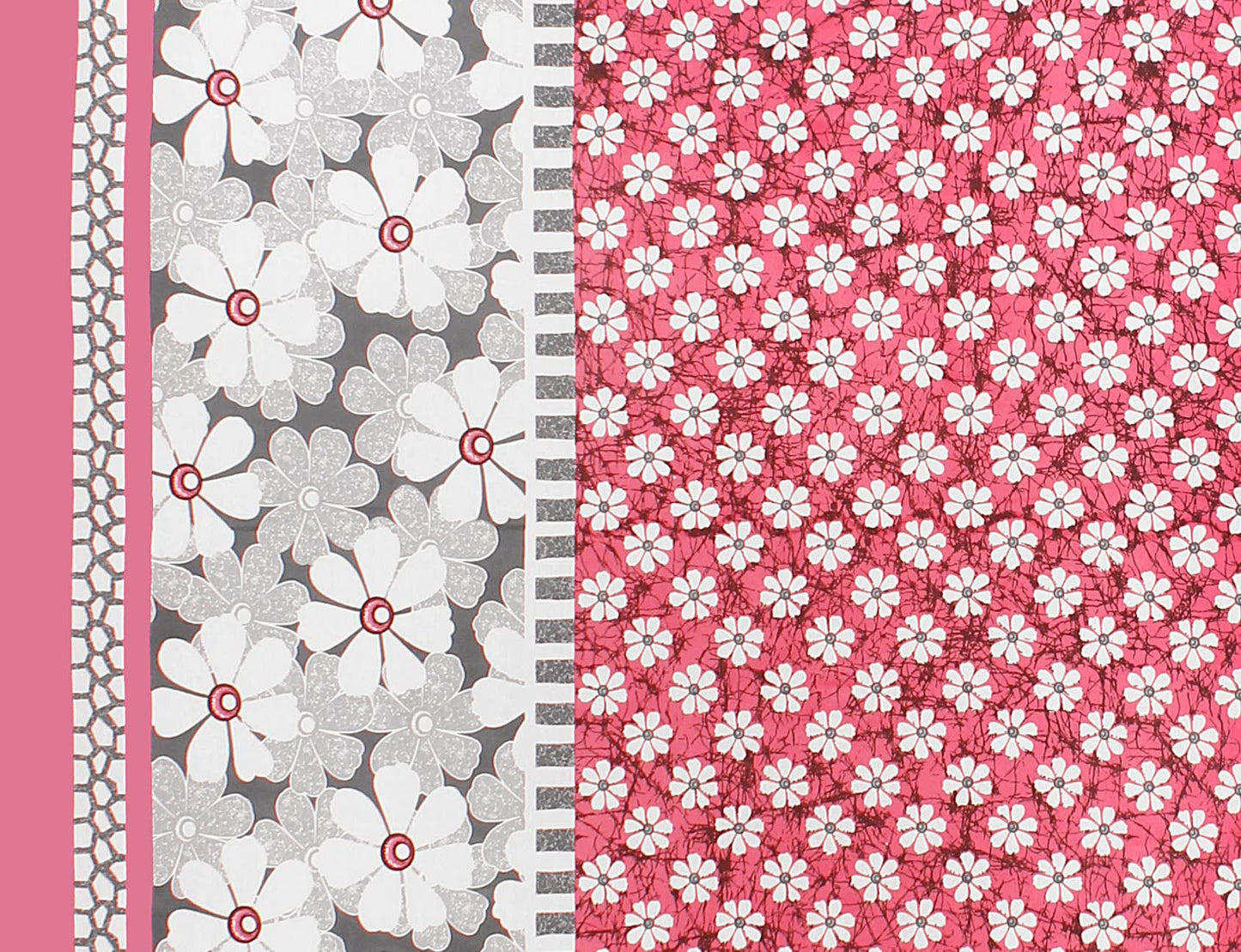 Cotton Floral Double Bedsheet (Pink)