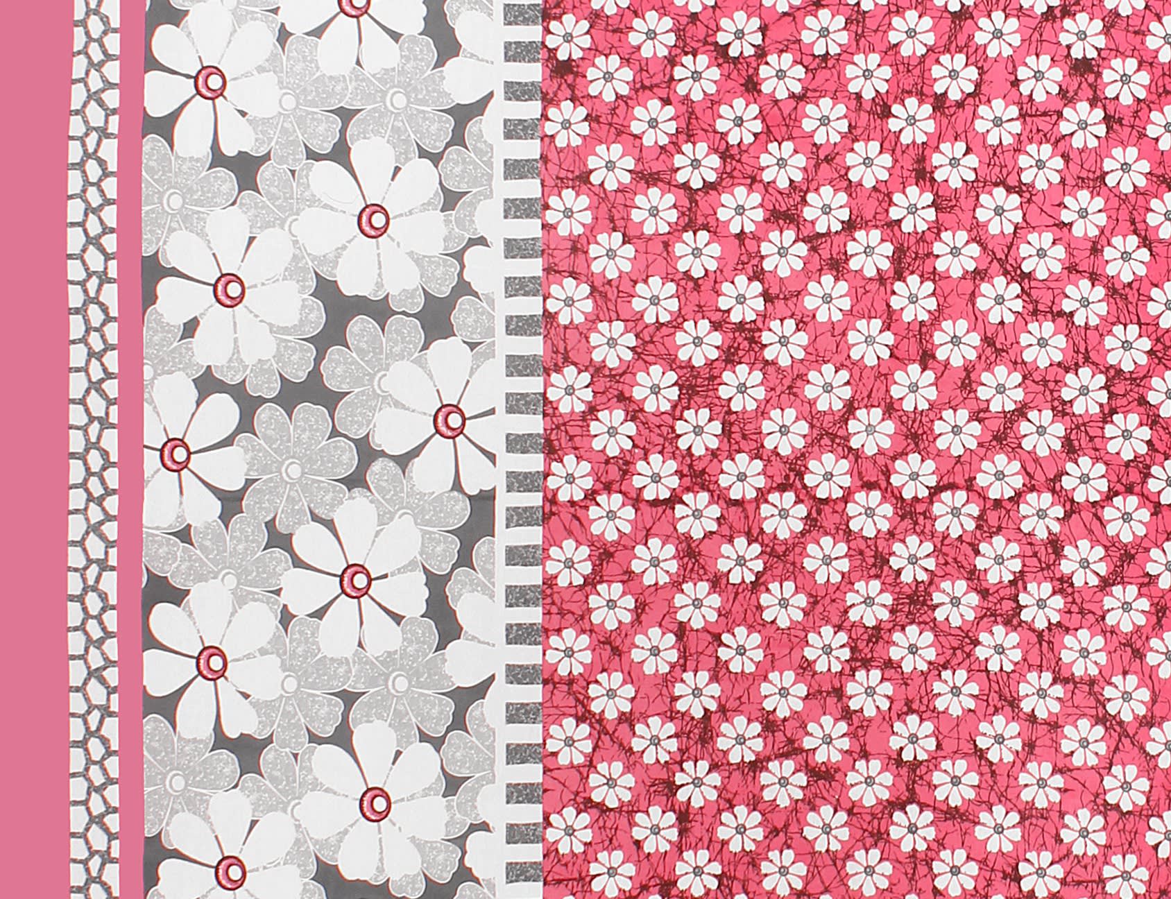 Cotton Floral Double Bedsheet (Pink)