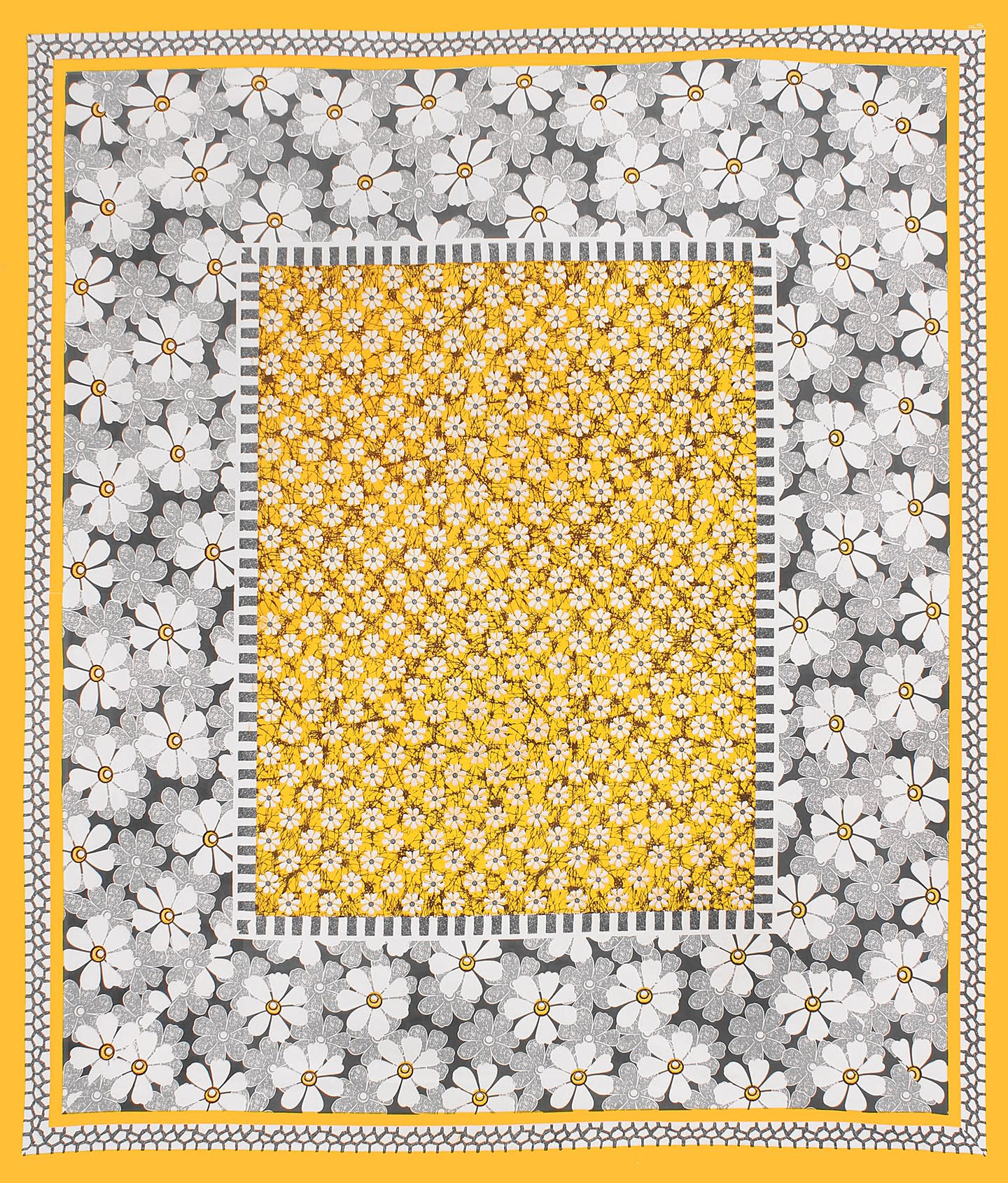 1 Cotton Printed Double Bedsheet (Yellow)