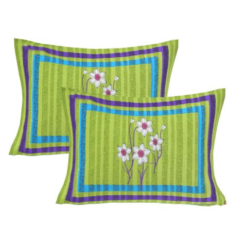 Jaipuri Prints Cotton Double Bedsheet (Green)