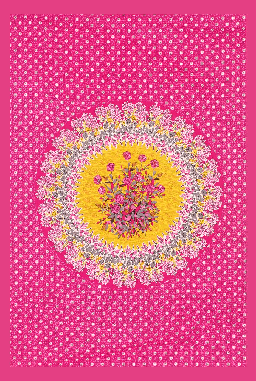 Floral Flat Cotton Single Bedsheet with 1 Pillow Covers   (Pack of 1, Pink)