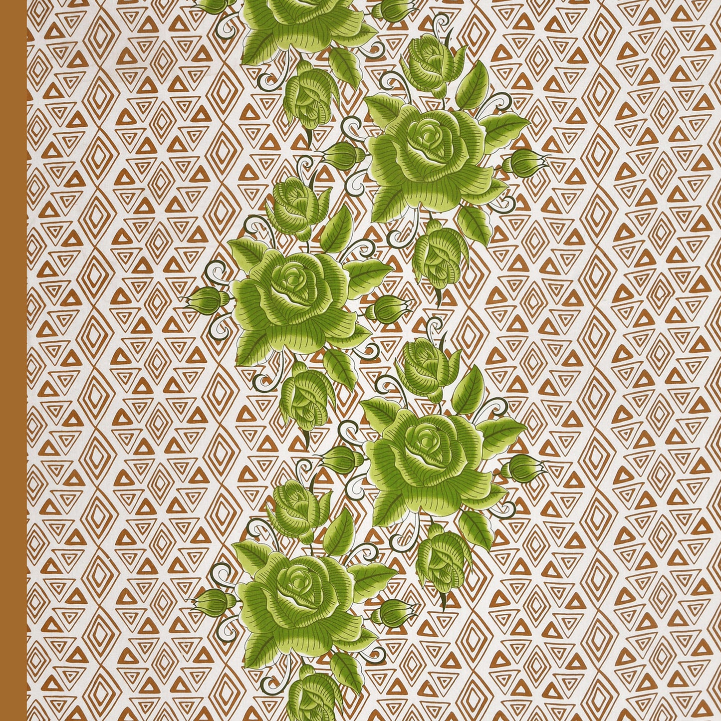 Floral Print Cotton Double Bed Sheet  ( Brown)