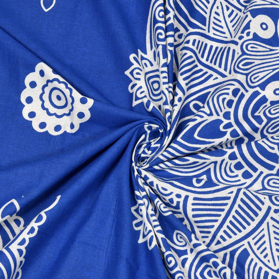 Flroal Mandala Printed Comfort Cotton Double Bed Sheet  with 2 Pillow Covers