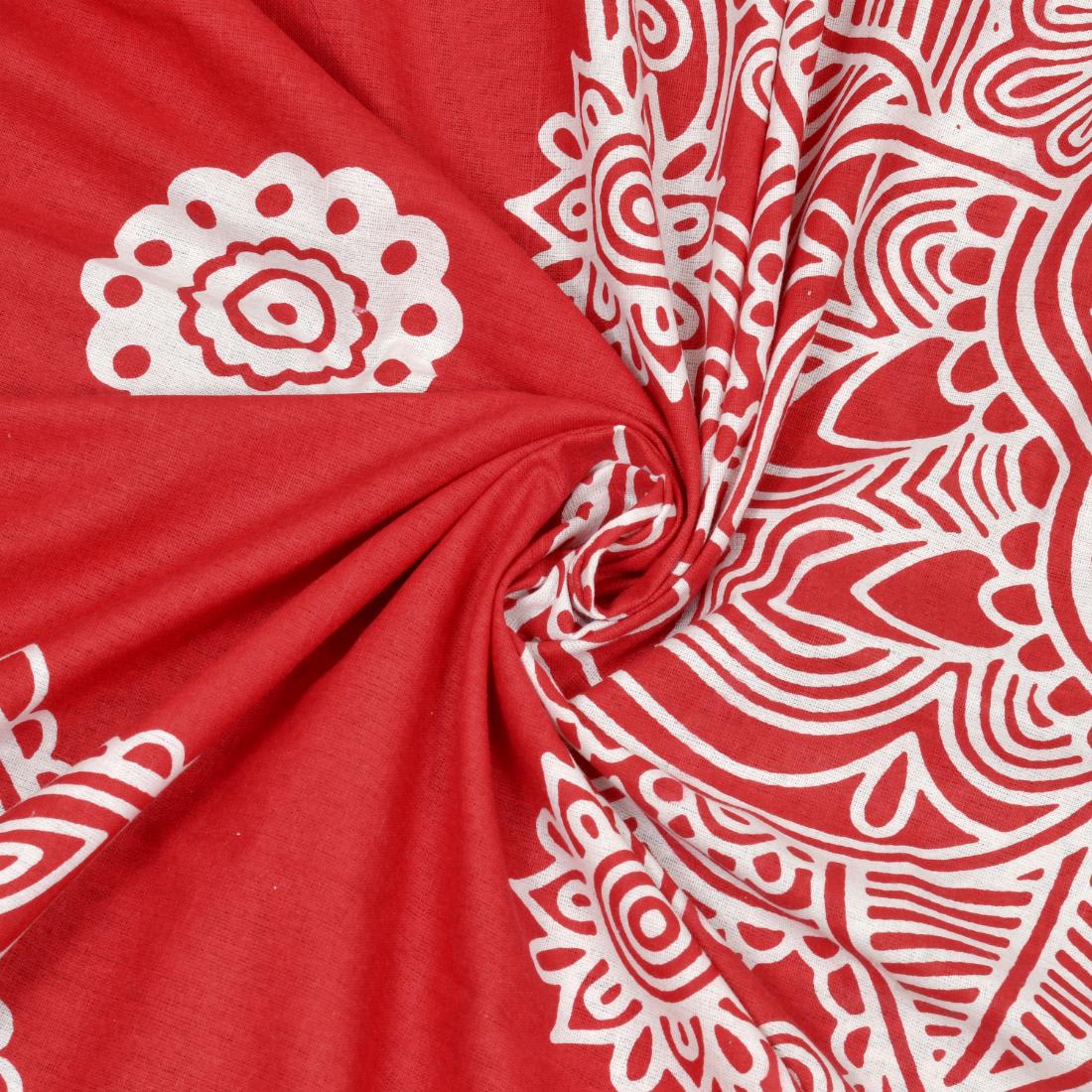Flroal Mandala Printed Comfort Cotton Double Bed Sheet  with 2 Pillow Covers