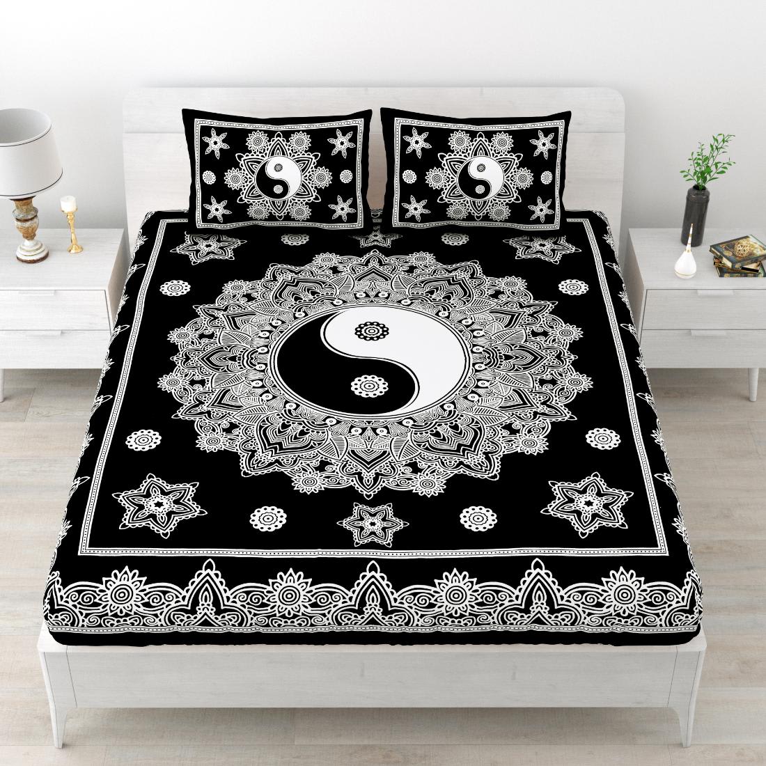 Flroal Mandala Printed Comfort Cotton Double Bed Sheet  with 2 Pillow Covers