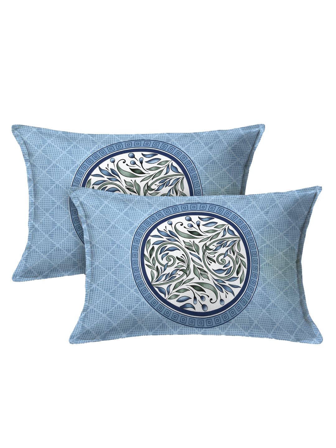 Jaipuri Prints Cotton Double Bedsheet (Blue)