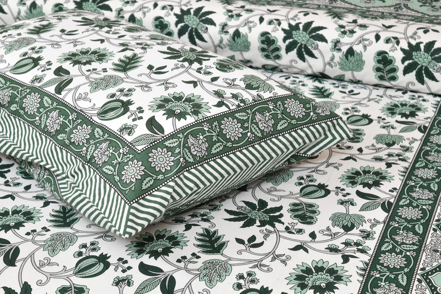 Rajasthan Royal Super Fine Cotton Block Print King Size Bedsheet