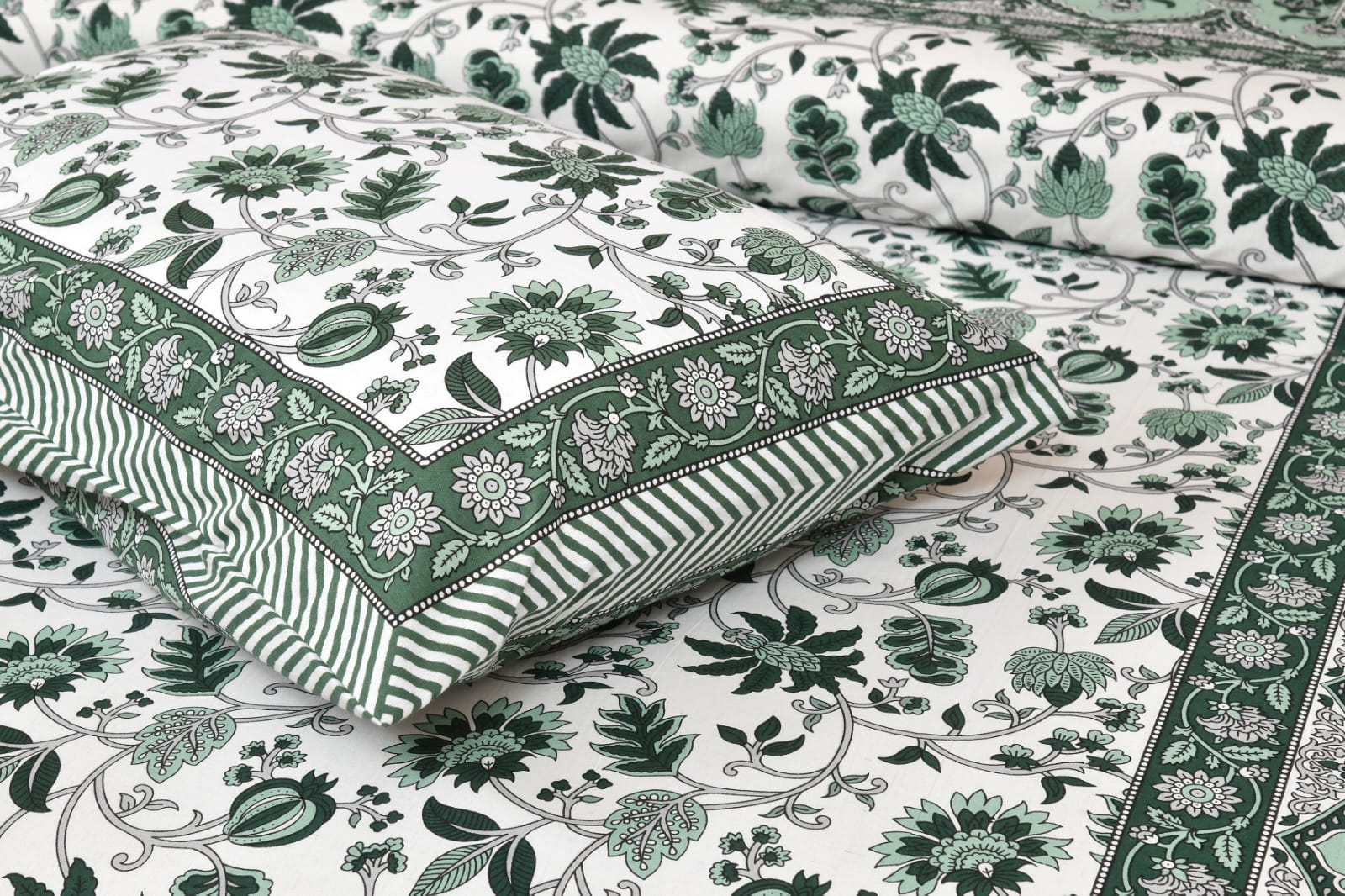 Rajasthan Royal Super Fine Cotton Block Print King Size Bedsheet