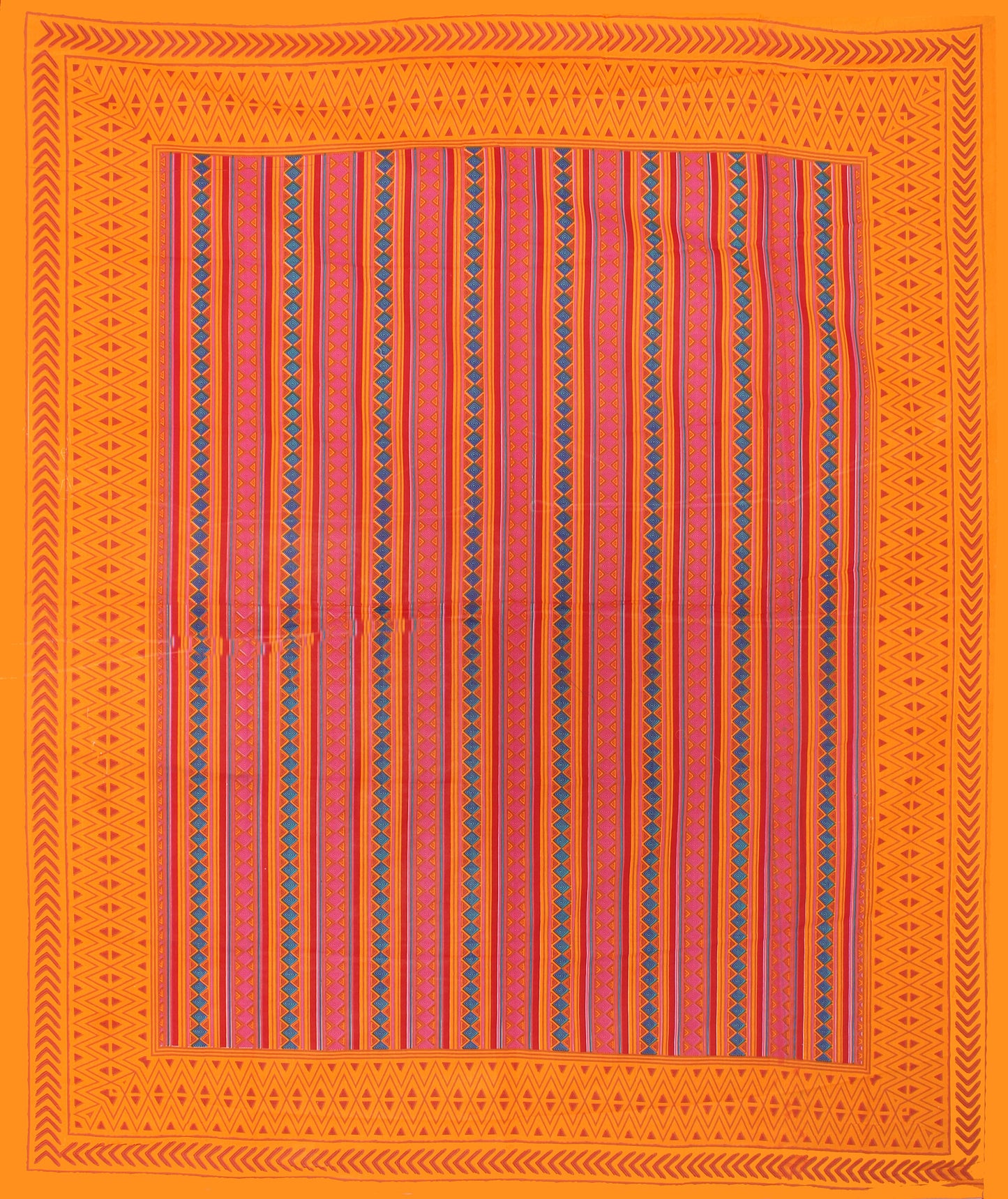 Jaipuri Prints Cotton Double Bedsheet (Yellow)