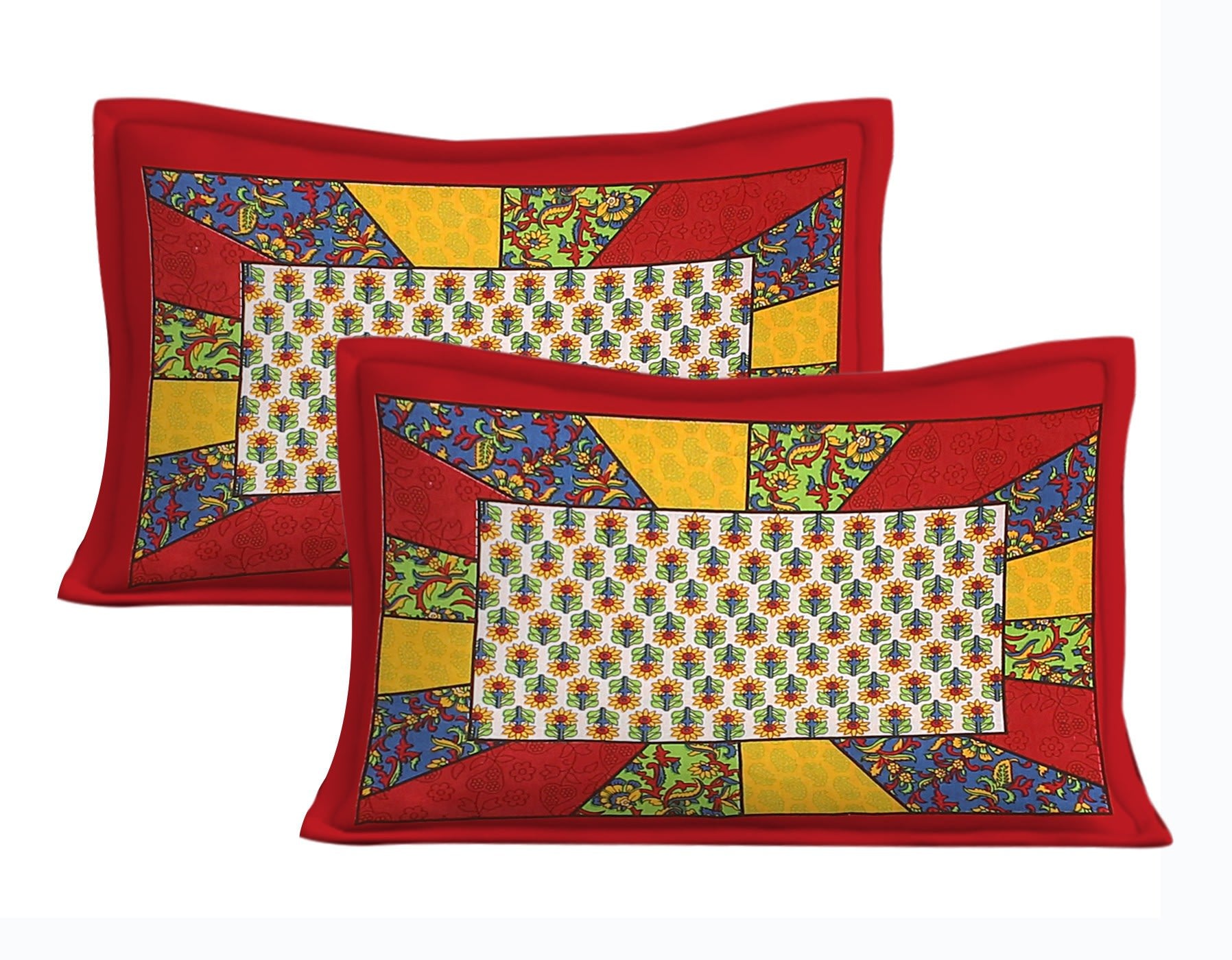 1 Cotton Printed Double Bedsheet (Red)