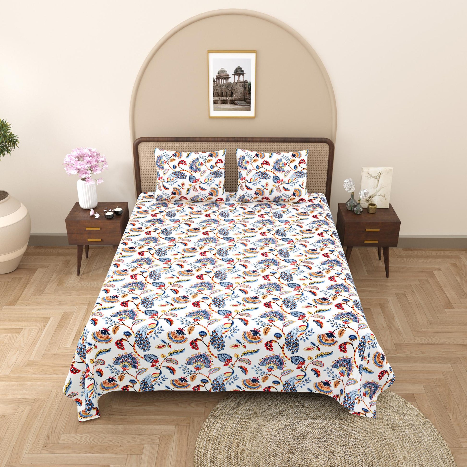 Rajasthan Royal Super Fine Cotton Block Print King Size Bedsheet