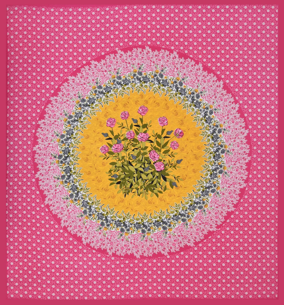 Jaipur Print Cotton Double Printed Flat Bedsheet  (Pack of 1, Pink)
