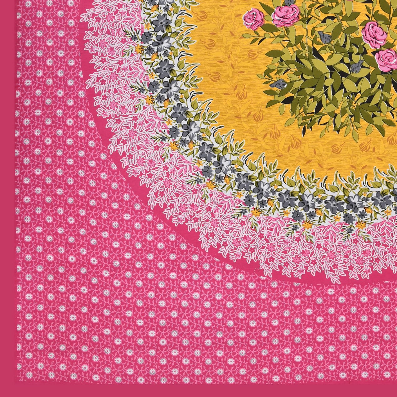Jaipur Print Cotton Double Printed Flat Bedsheet  (Pack of 1, Pink)