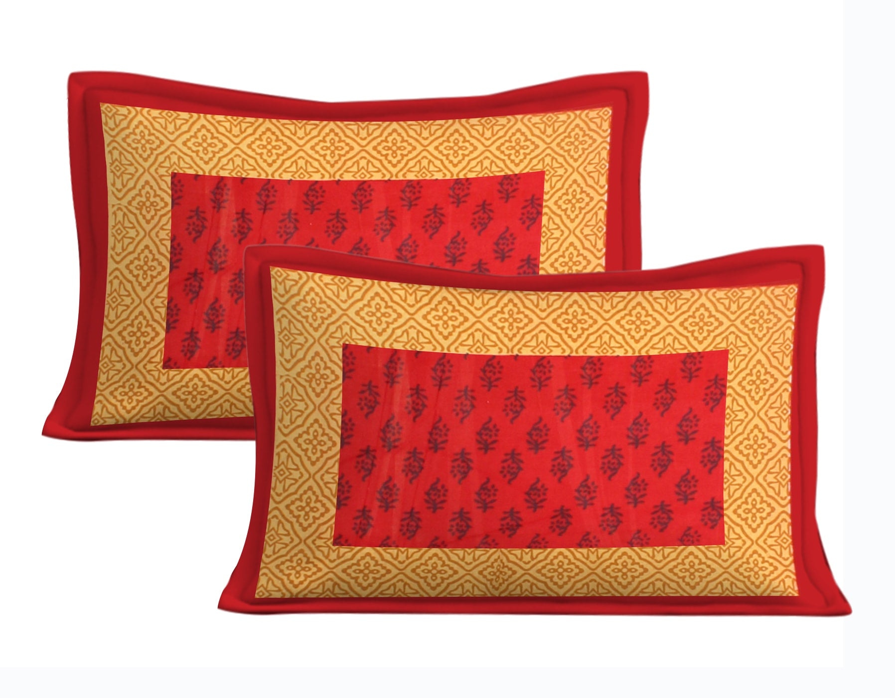 Jaipuri 100% Cotton 1 Traditional Double  Size Bedsheet with 2 Pillow Cover