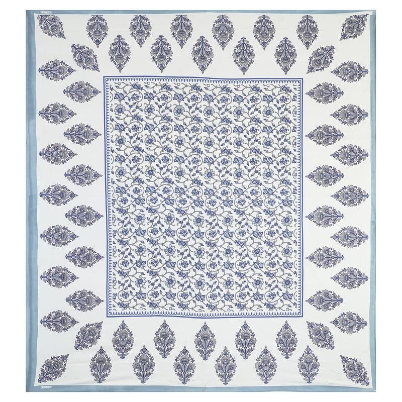 Jaipuri Prints Cotton Double Bedsheet  (Grey)