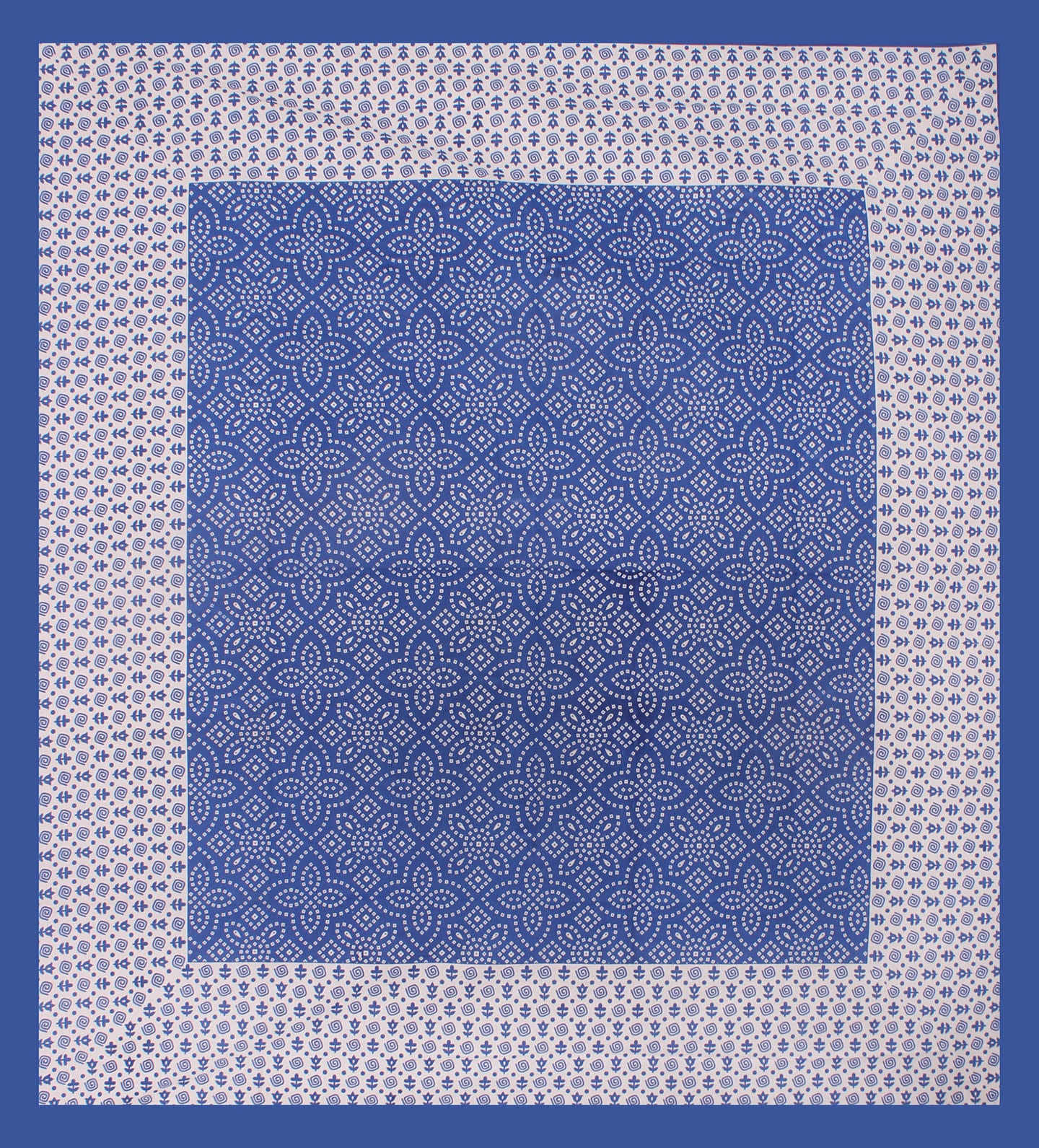 Jaipuri Prints Cotton Double Bedsheet with 2 Pillow Covers -(Blue )
