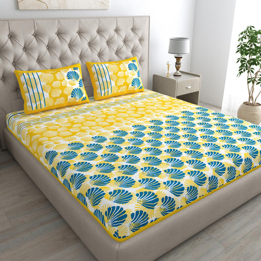 Jaipuri Prints Cotton Double Bedsheet with set of 2 Pillow Covers
