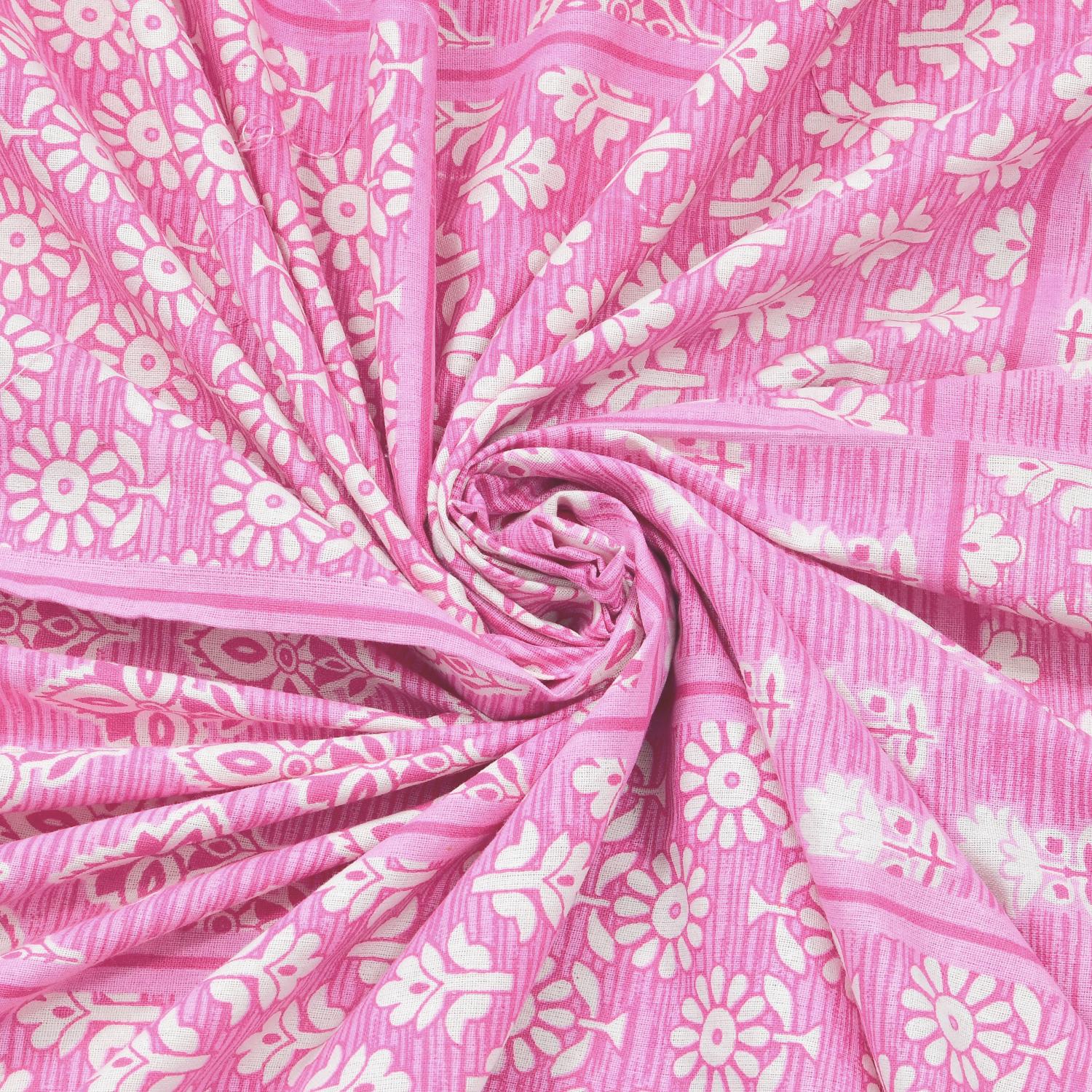 Jaipuri Prints Cotton Double Bedsheet with set of 2 Pillow Covers