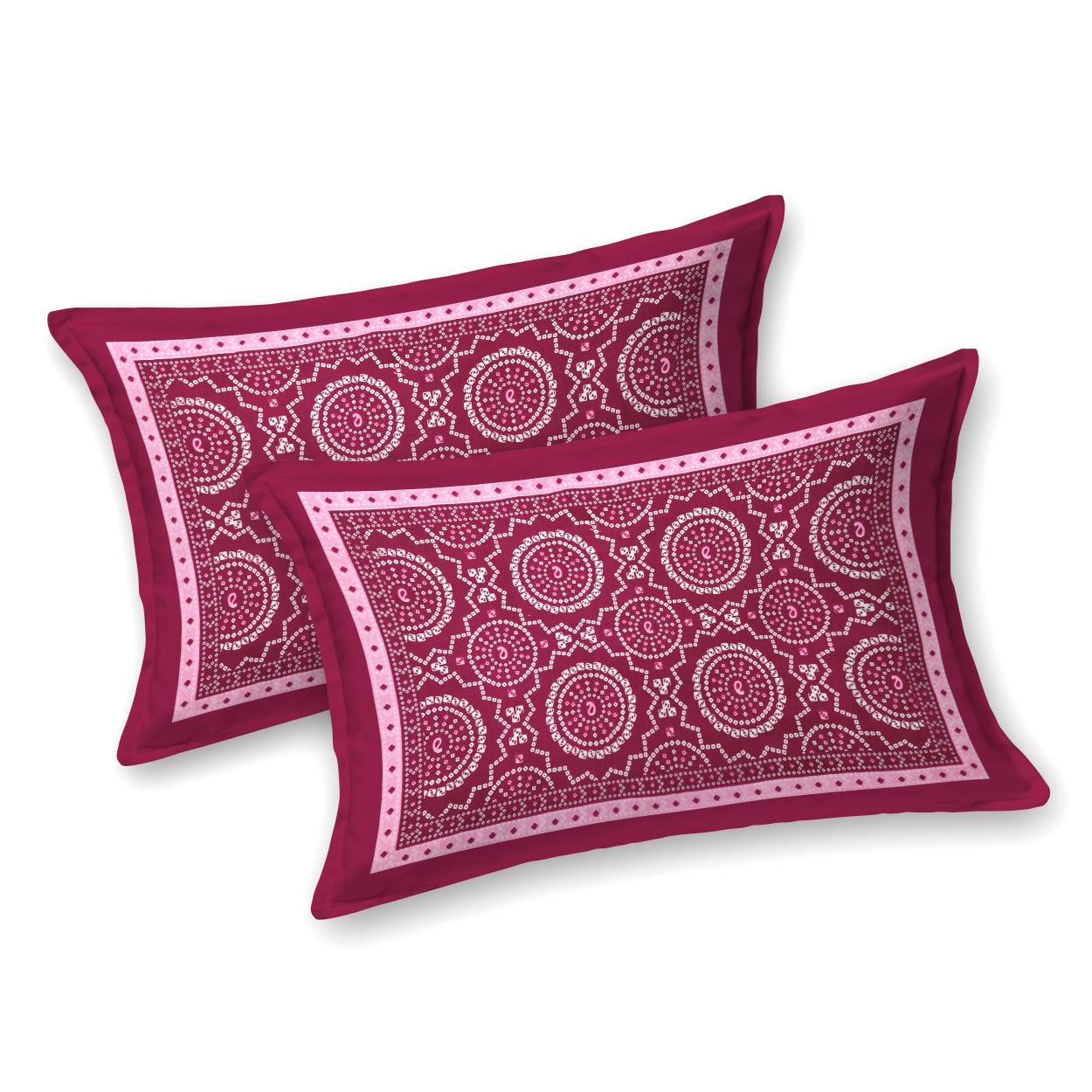 Jaipuri Prints Cotton Double Bedsheet with set of 2 Pillow Covers