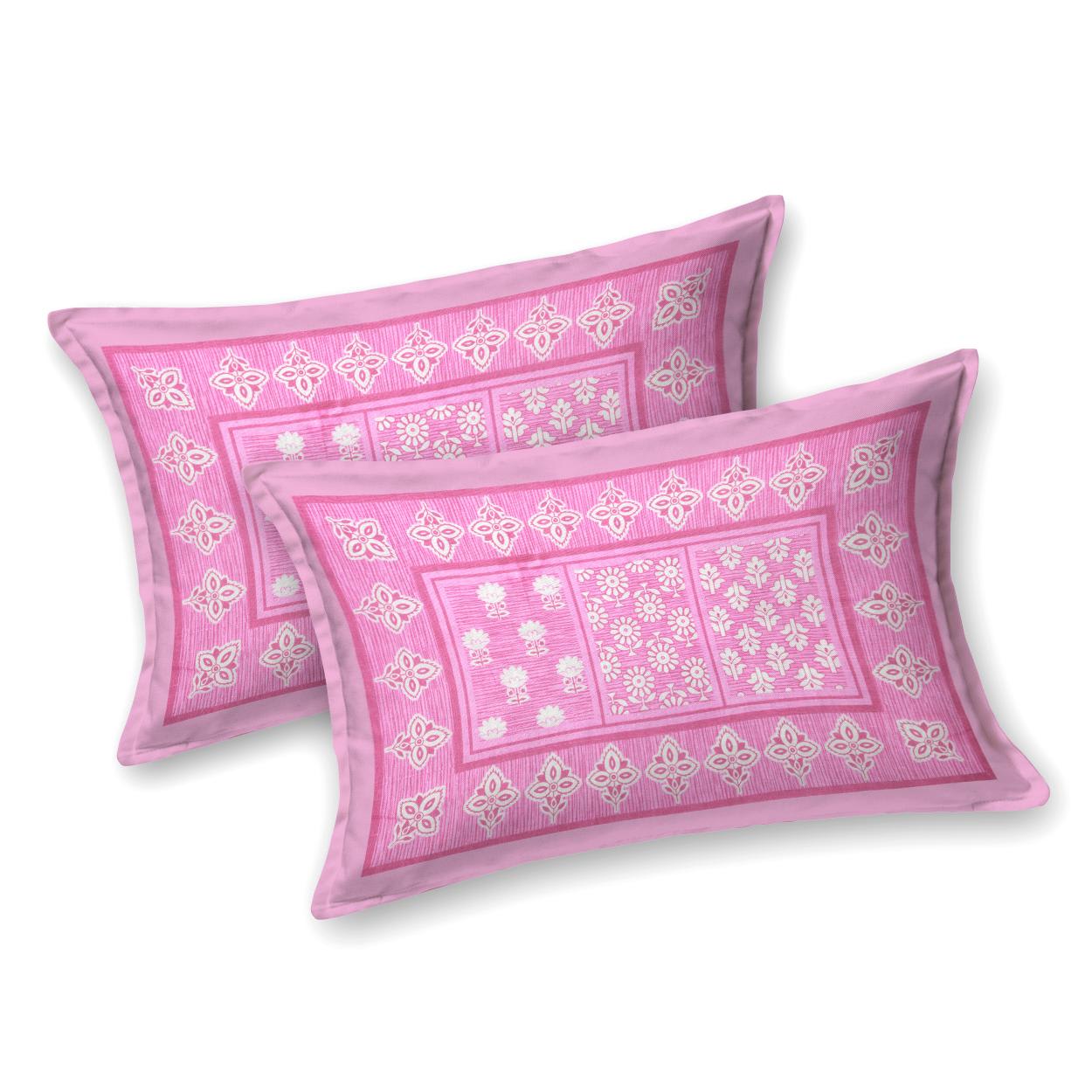 Jaipuri Prints Cotton Double Bedsheet with set of 2 Pillow Covers
