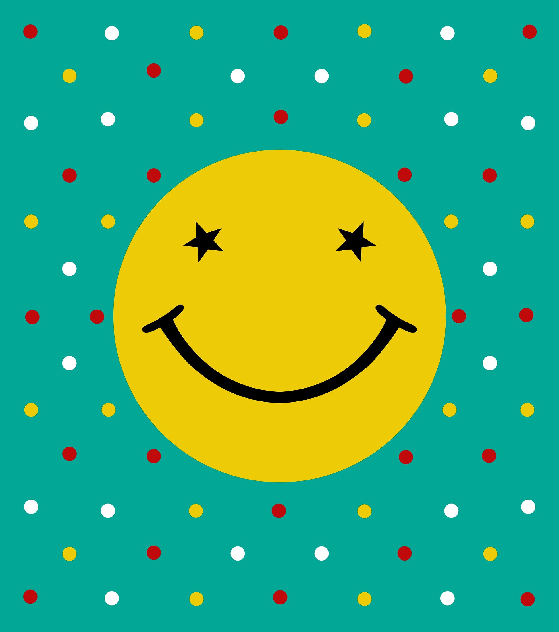 Jaipuri Smiley Prints  Cotton Single Bedsheet (Green)
