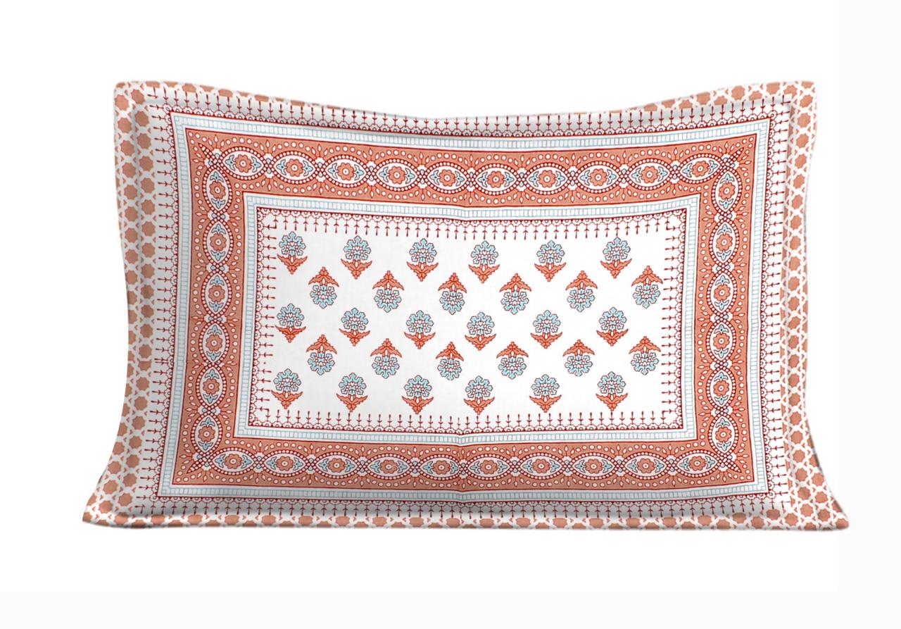 Jaipuri Prints Cotton Single Bedsheet (Multicolor)