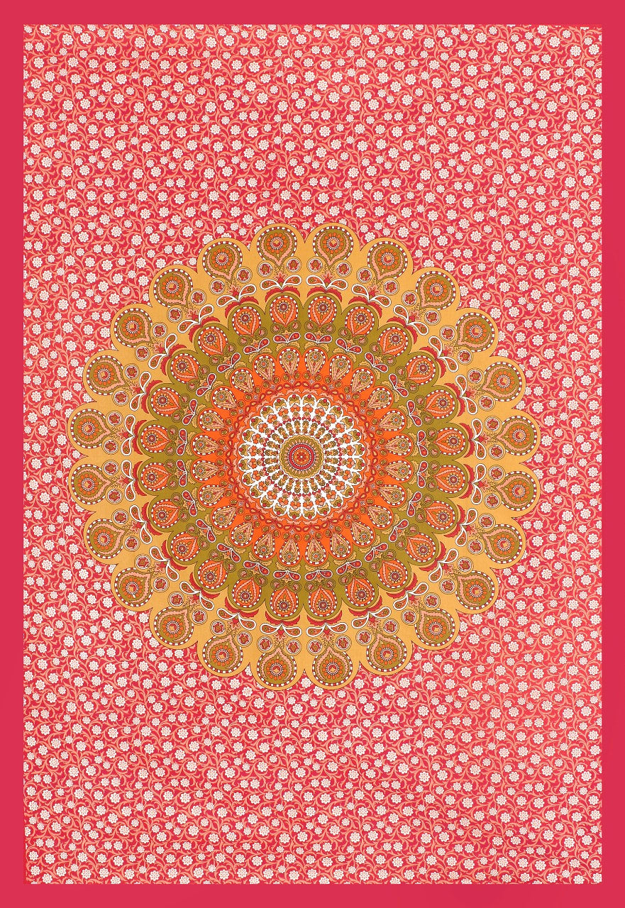 Jaipuri Prints Cotton Single Bedsheet (Multicolor)
