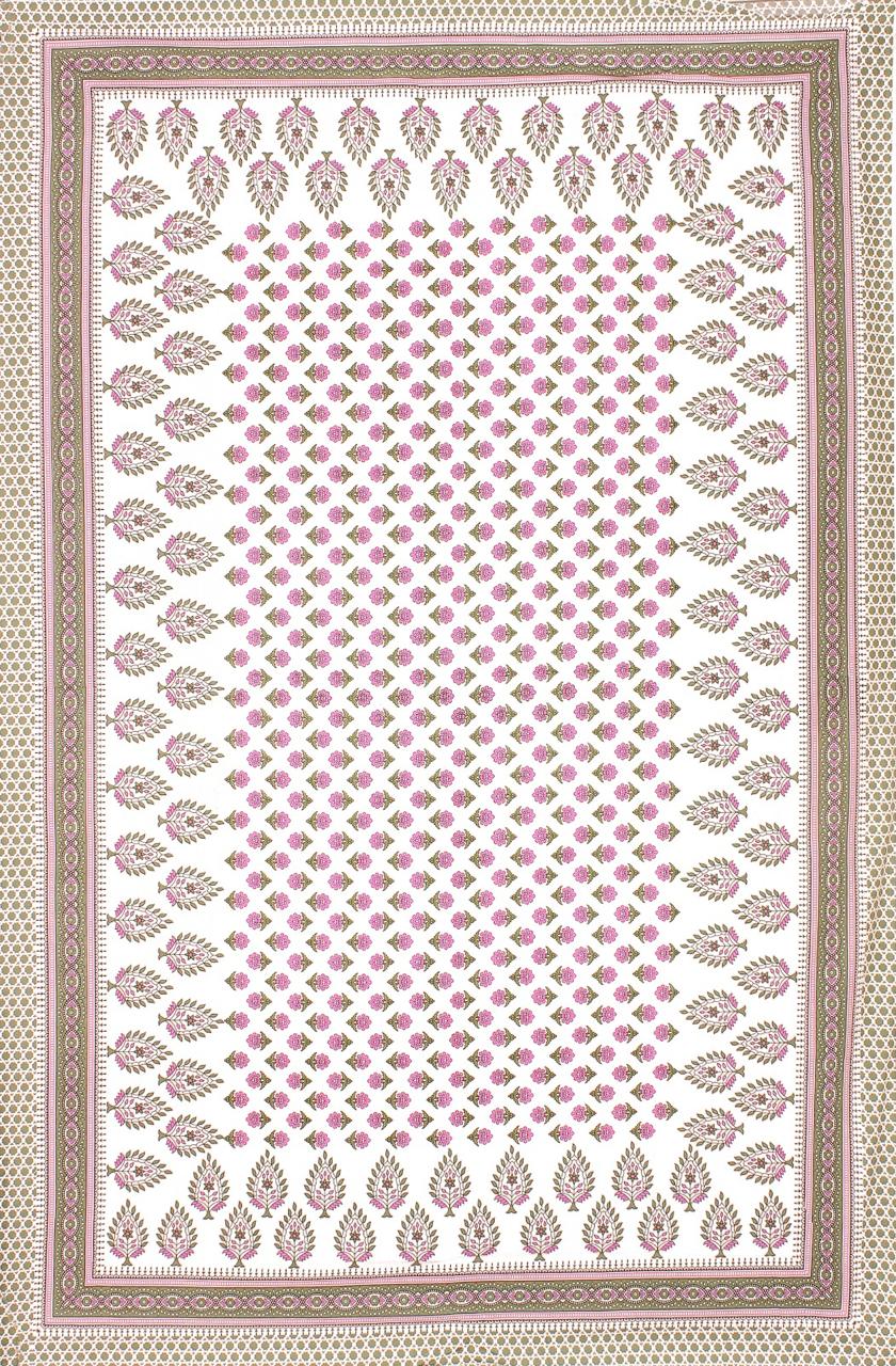 Jaipuri Prints Cotton Single Bedsheet (Multicolor)