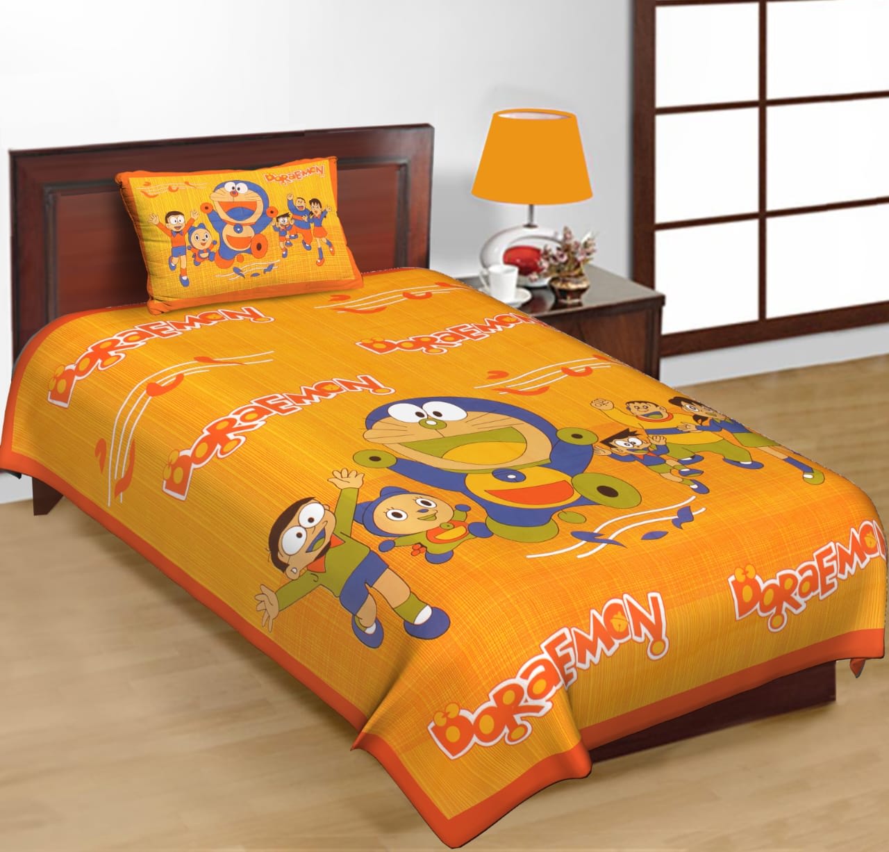 Jaipuri Prints Cotton Single Bedsheet (Multicolor)