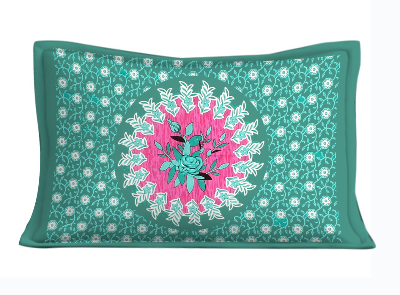Jaipuri Prints Cotton Single Bedsheet (Multicolor)